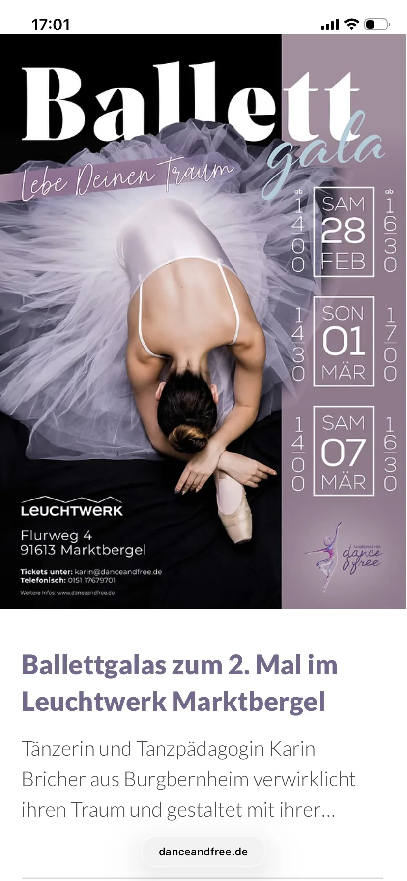 Events – Ansicht Mobil