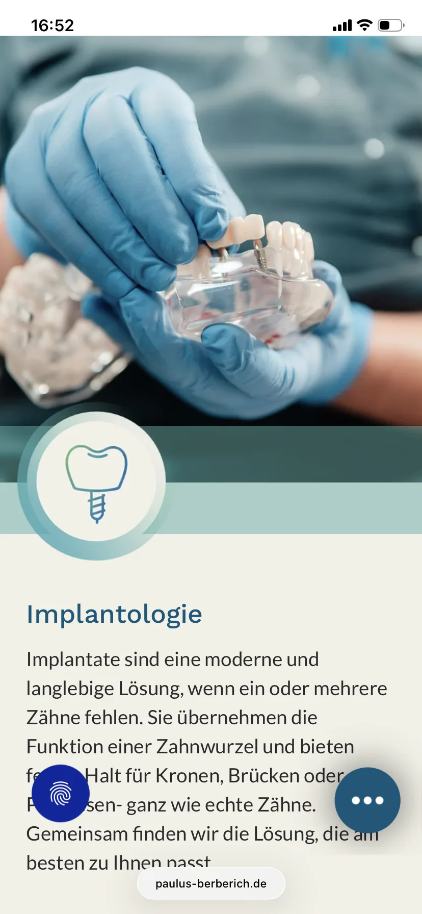 Implantologie – Ansicht Mobil