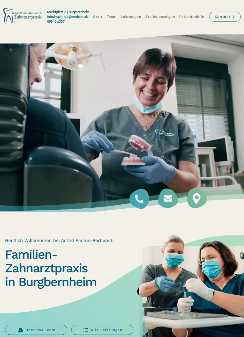 Startseite – Ansicht Tablet
