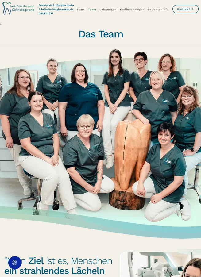 Das Team – Ansicht Tablet