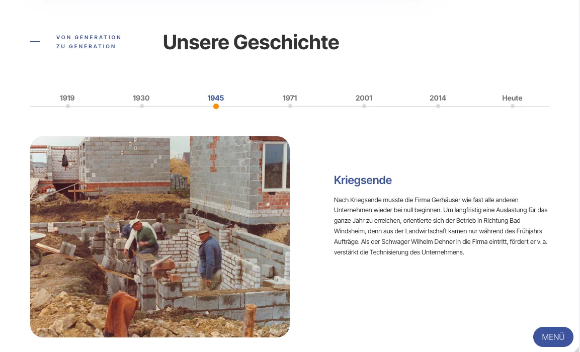 Geschichte – Ansicht Desktop