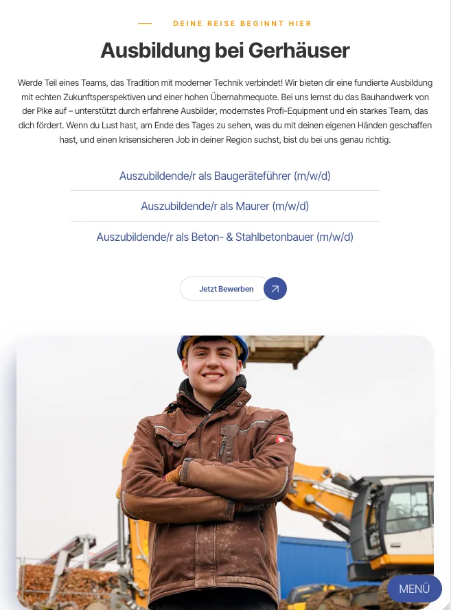Ausbildung – Ansicht Tablet