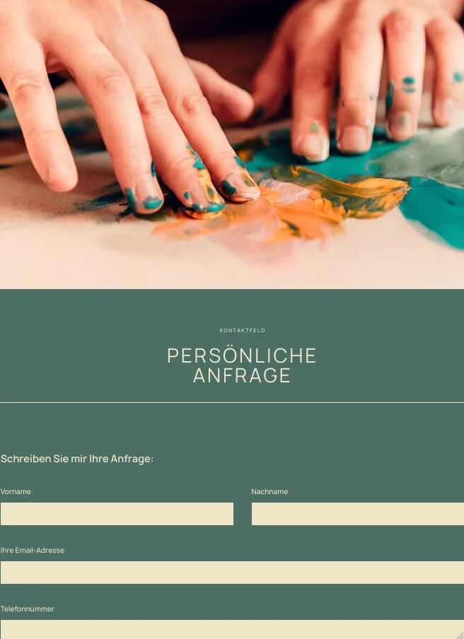 Persönliche Anfrage – Ansicht Tablet