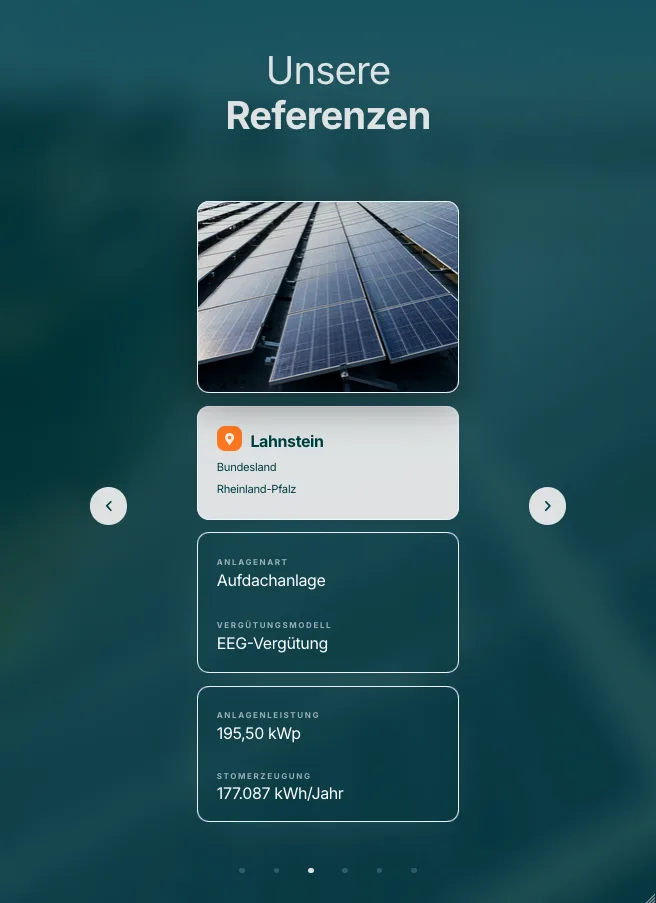 Referenzen – Ansicht Tablet