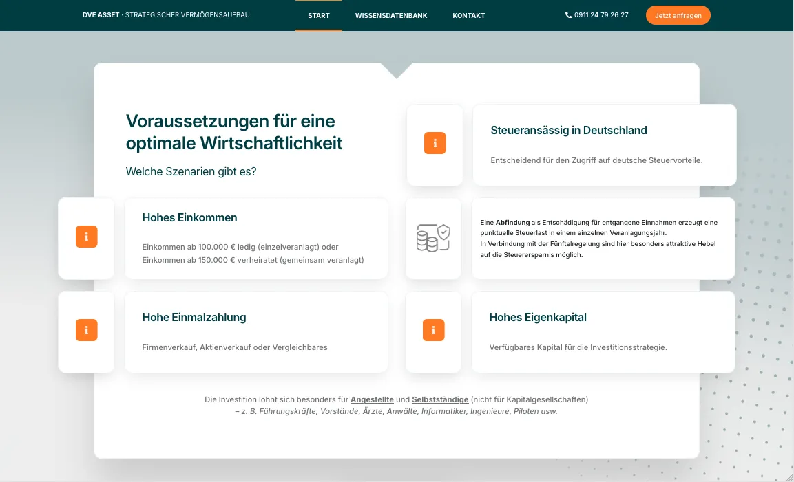 Voraussetzungen – Ansicht Desktop
