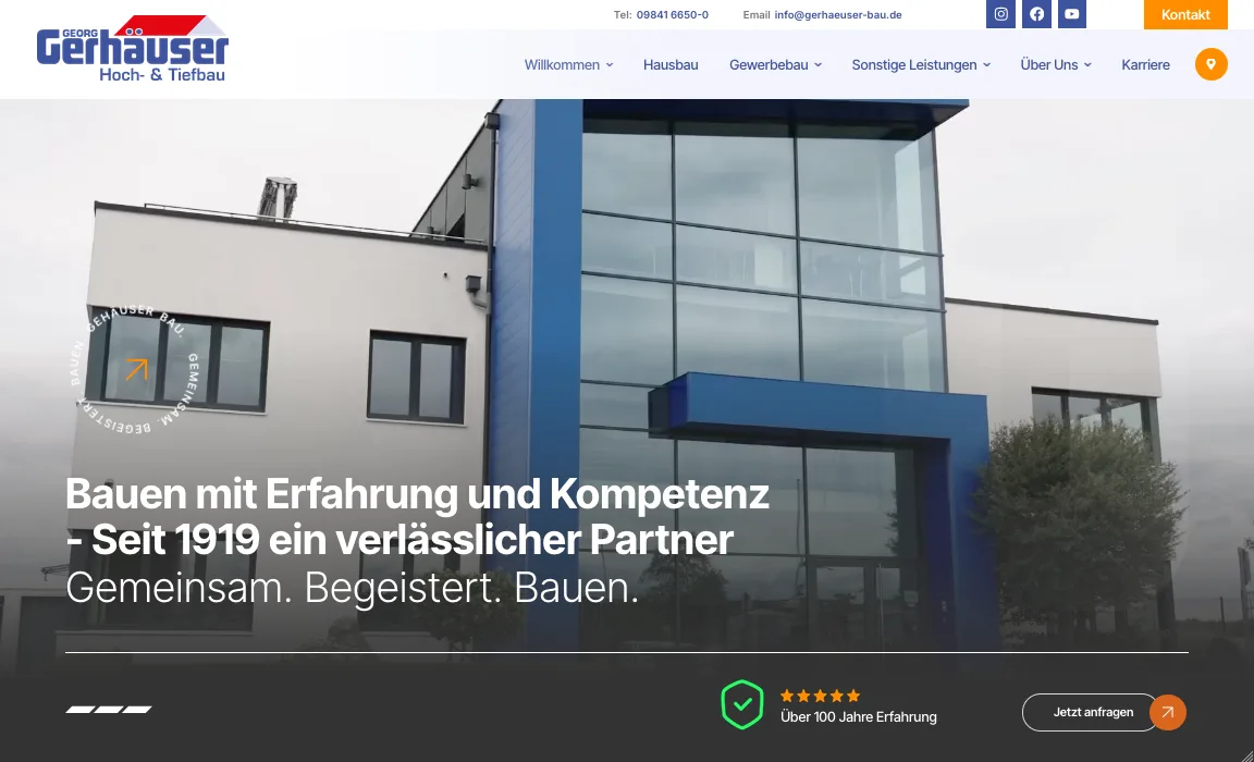Startseite – Ansicht Desktop