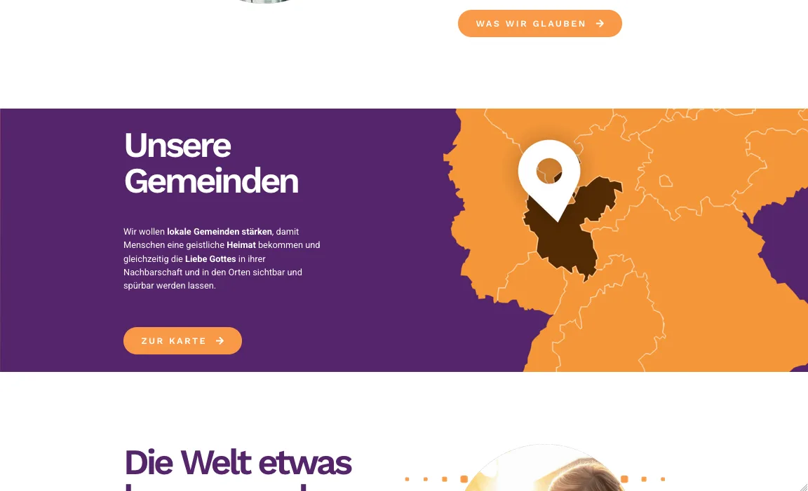 Unsere Gemeinden – Ansicht Desktop