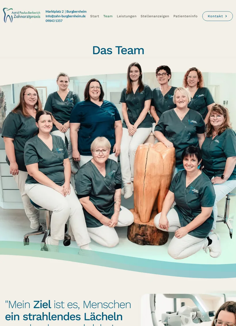 Team – Ansicht Tablet
