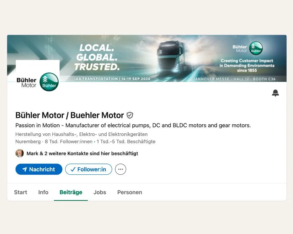 LinkedIn Banner Bühler Motor IAA