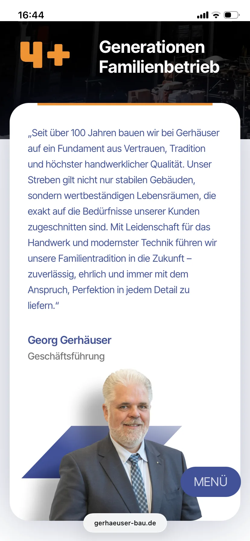 Familienbetrieb – Ansicht Mobil