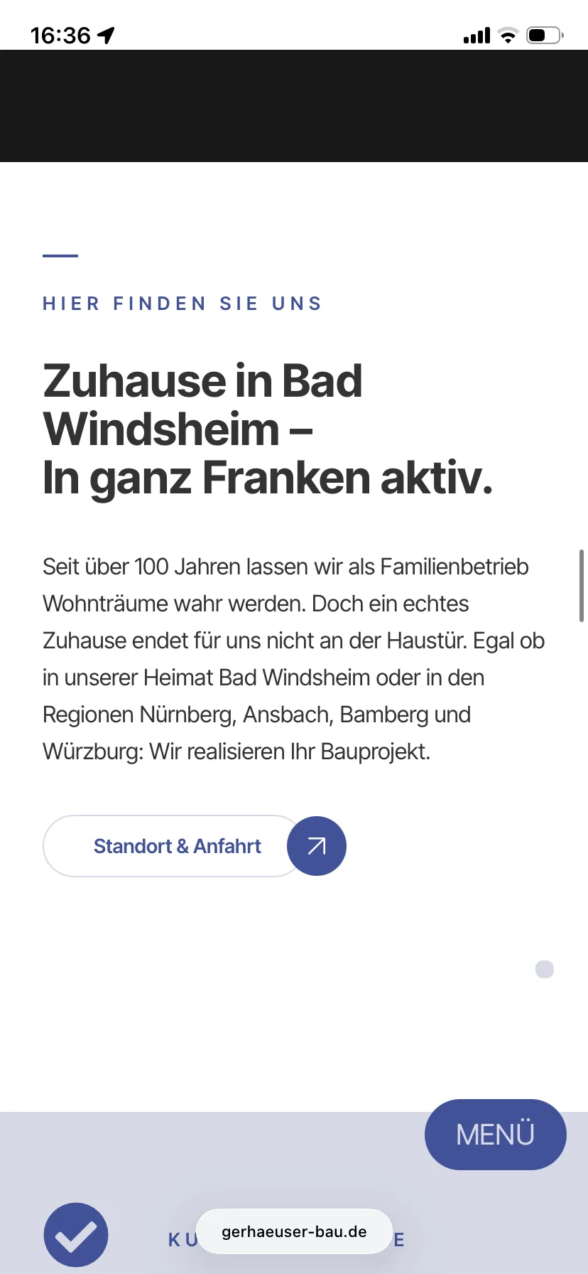 Standort – Ansicht Mobil