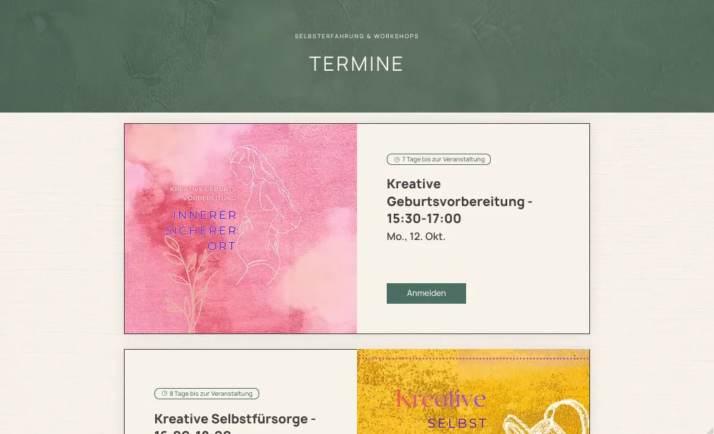 Termine – Ansicht Desktop
