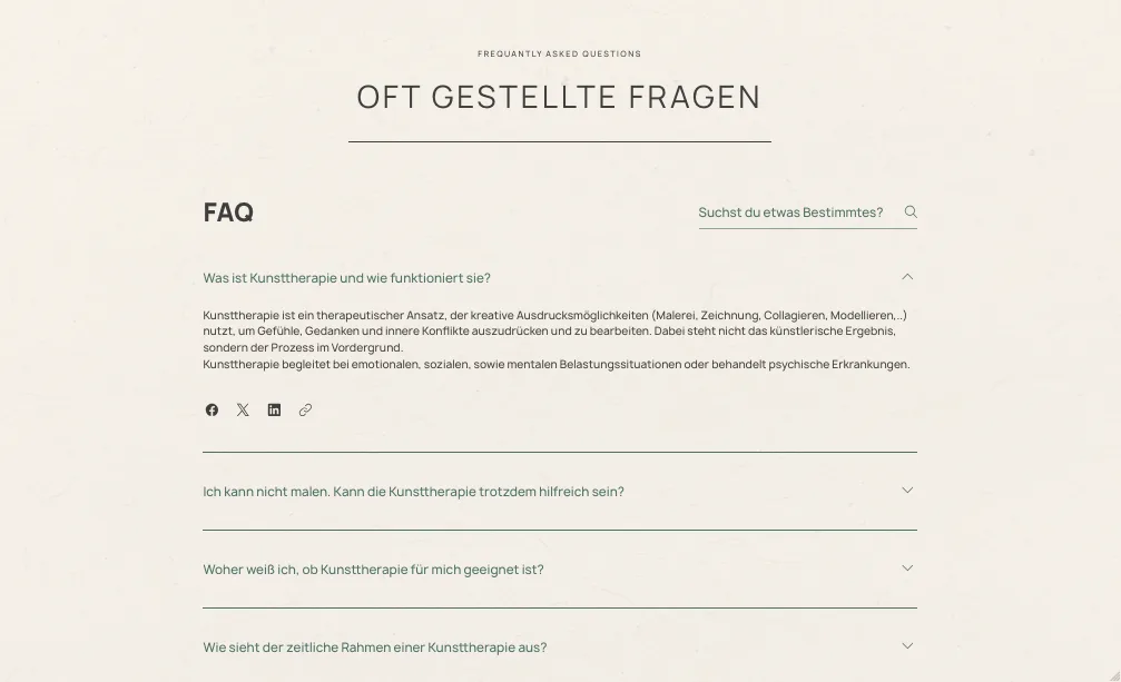 FAQ – Ansicht Desktop