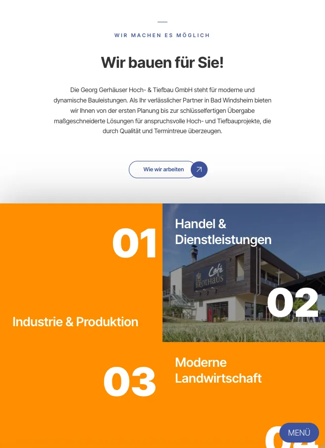 Bereiche – Ansicht Tablet