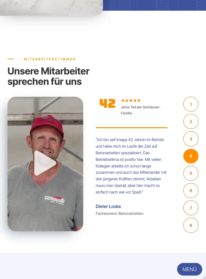 Mitarbeiterstimmen – Ansicht Tablet