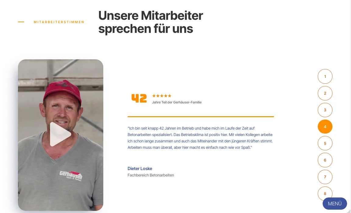 Mitarbeiterstimmen – Ansicht Desktop
