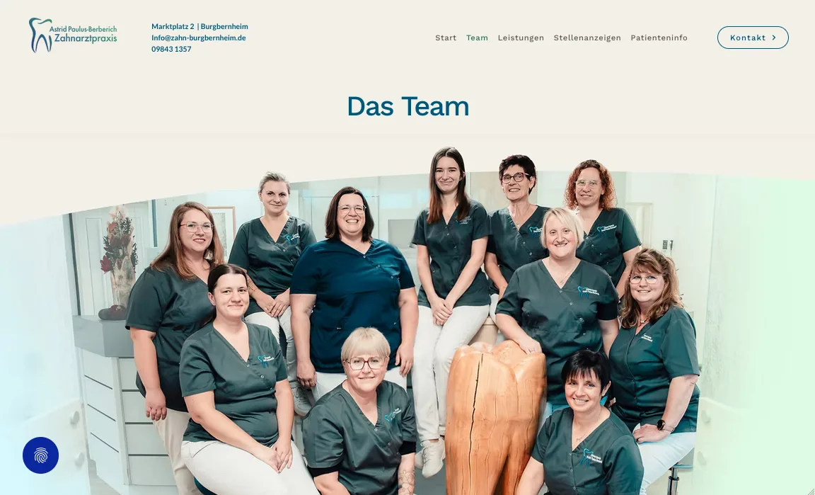 Das Team – Ansicht Desktop