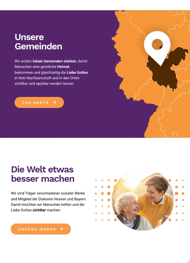 Unsere Gemeinden – Ansicht Tablet