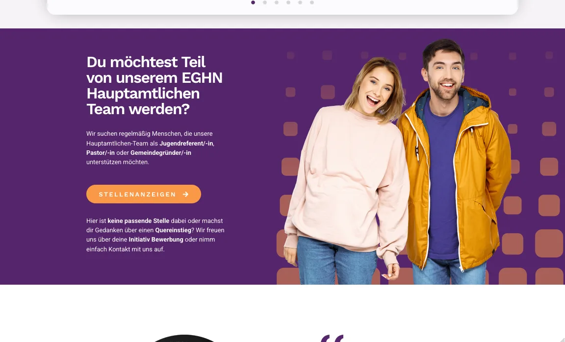 Stellenangebote – Ansicht Desktop
