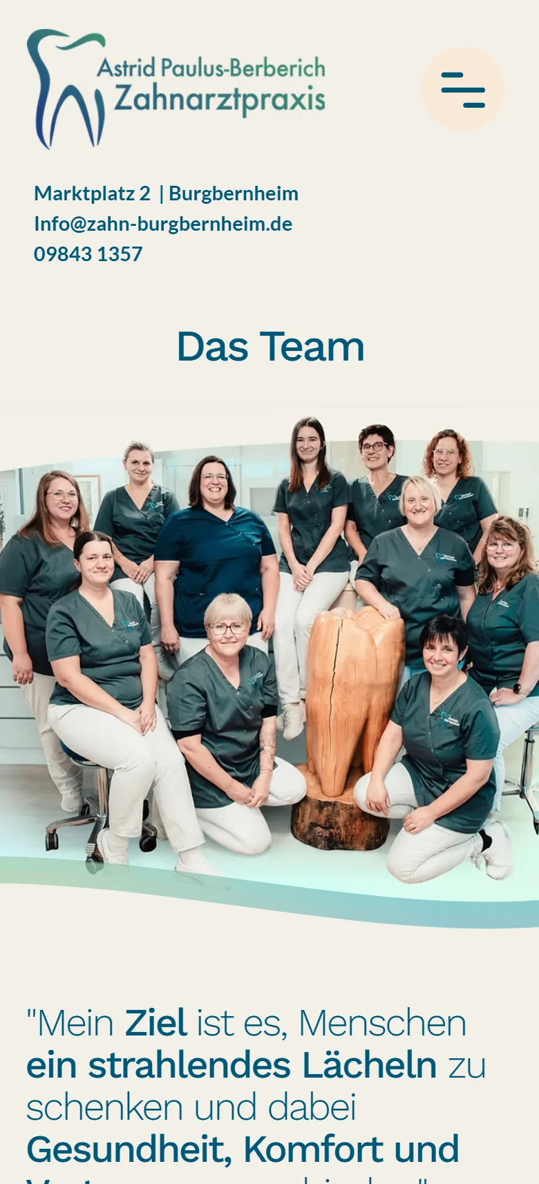 Team – Ansicht Mobil