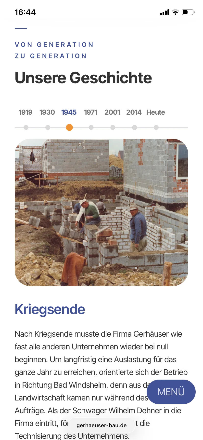 Geschichte – Ansicht Mobil