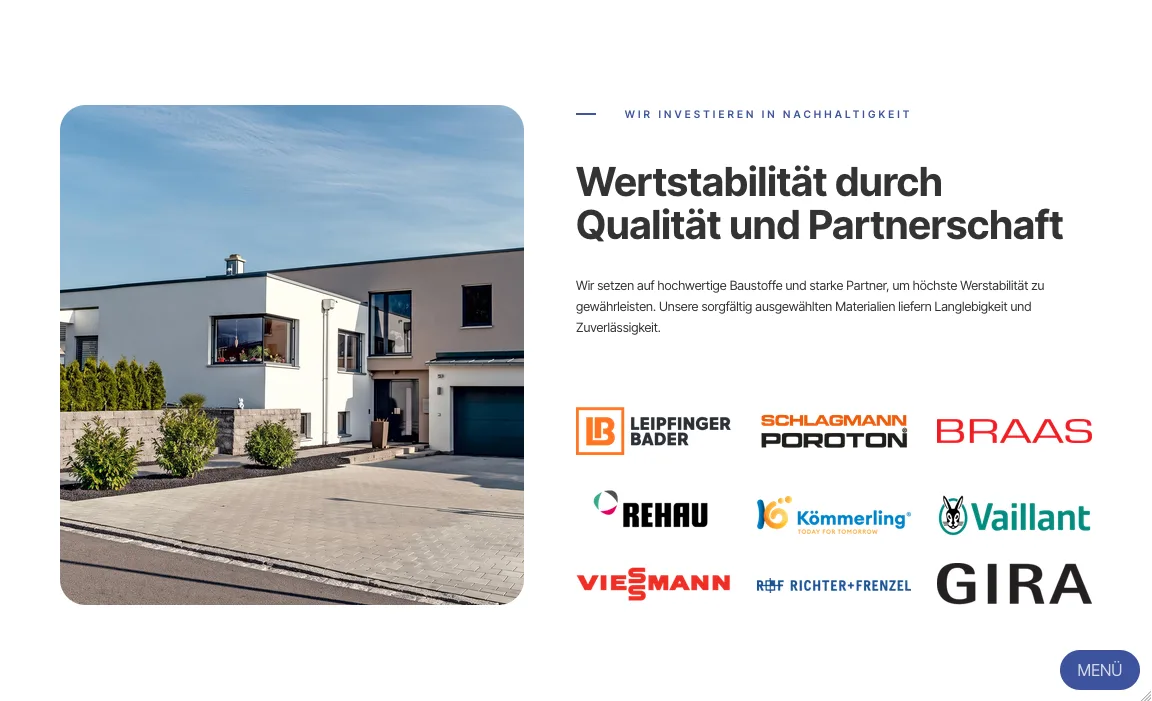 Qualität & Partner – Ansicht Desktop