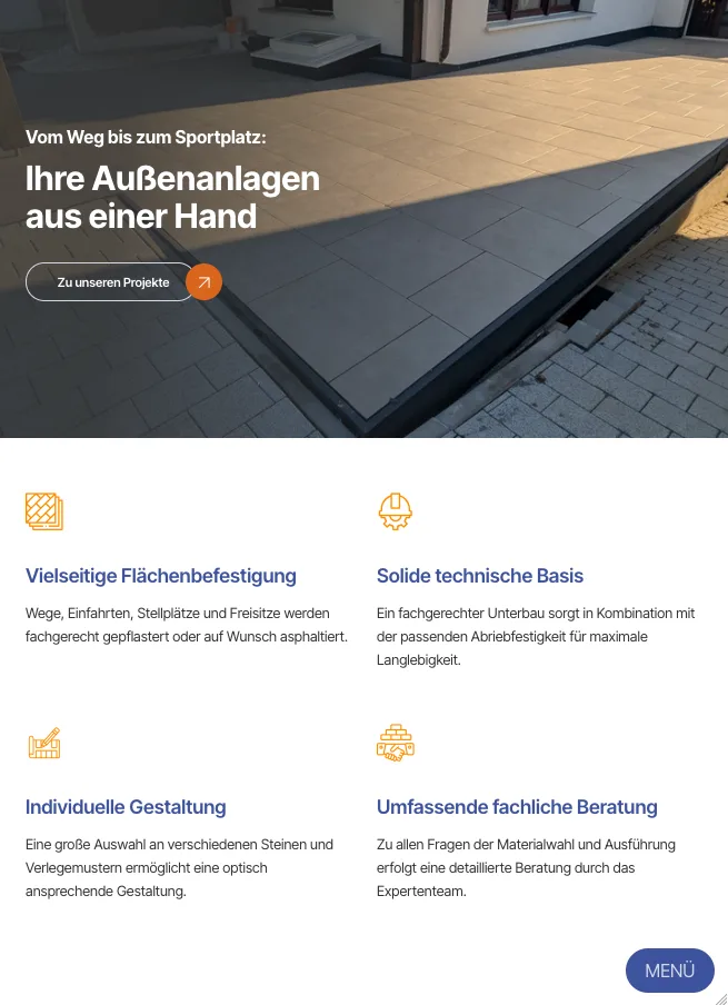 Außenanlagen – Ansicht Tablet