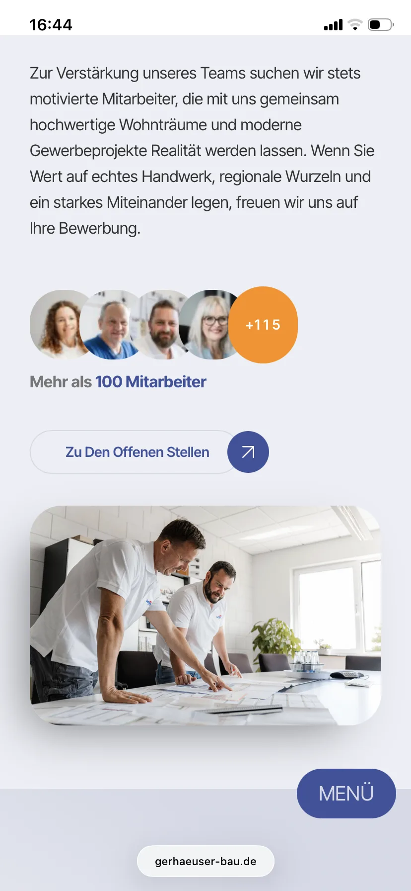 Teil des Teams – Ansicht Mobil