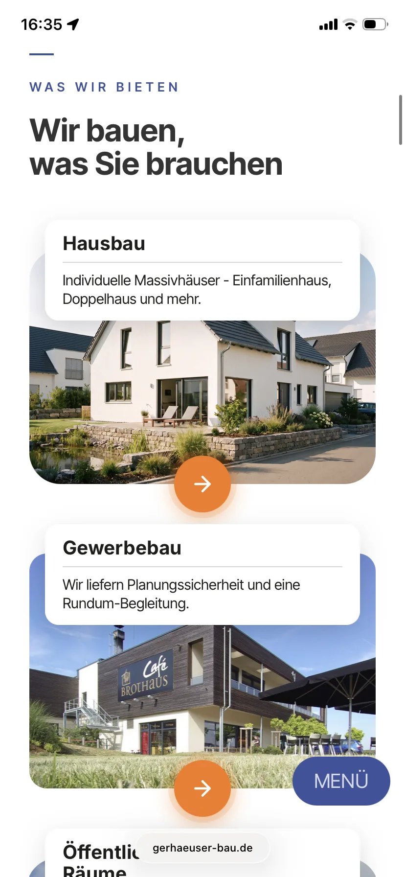 Was wir bieten – Ansicht Mobil
