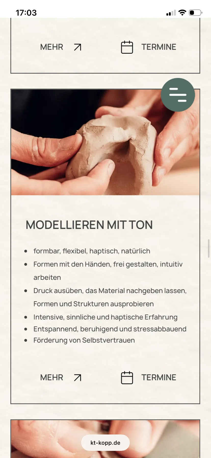 Methoden – Ansicht Mobil