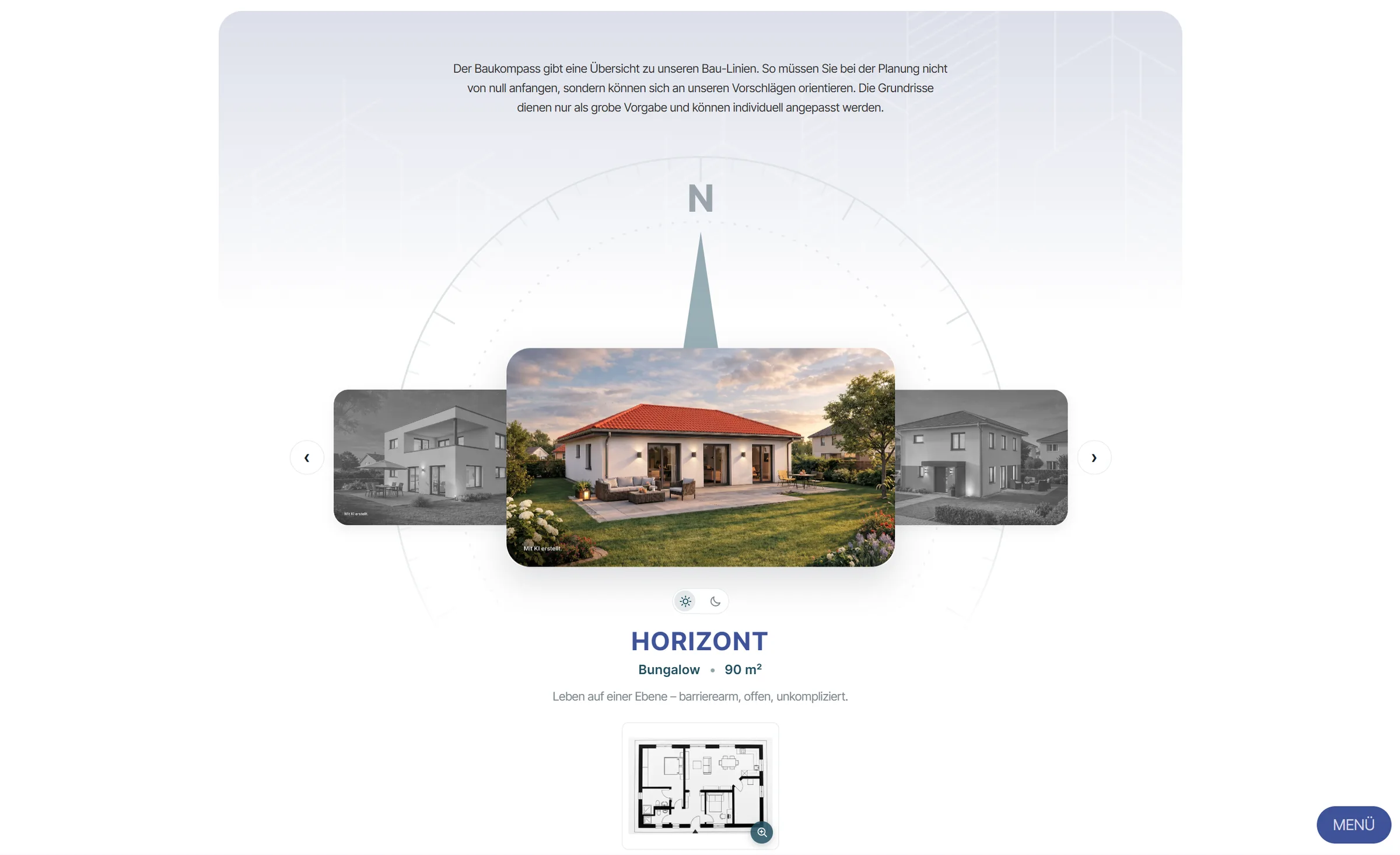 Baukompass – Ansicht Desktop