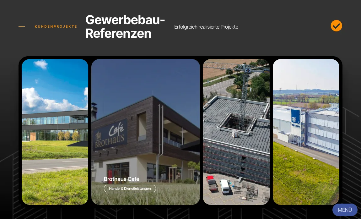Gewerbebau-Referenzen – Ansicht Desktop