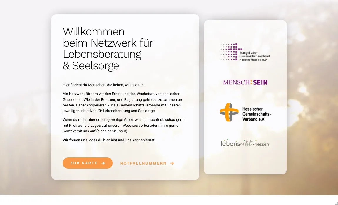 Netzwerk Lebensberatung – Ansicht Desktop