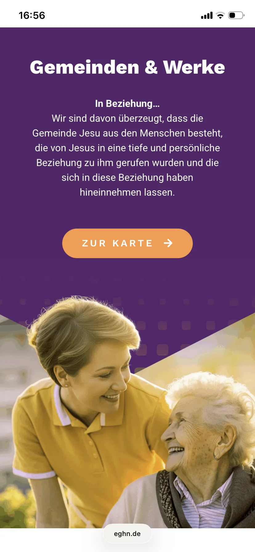 Gemeinden & Werke – Ansicht Mobil