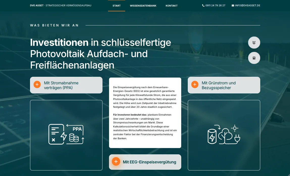 Leistungen – Ansicht Desktop