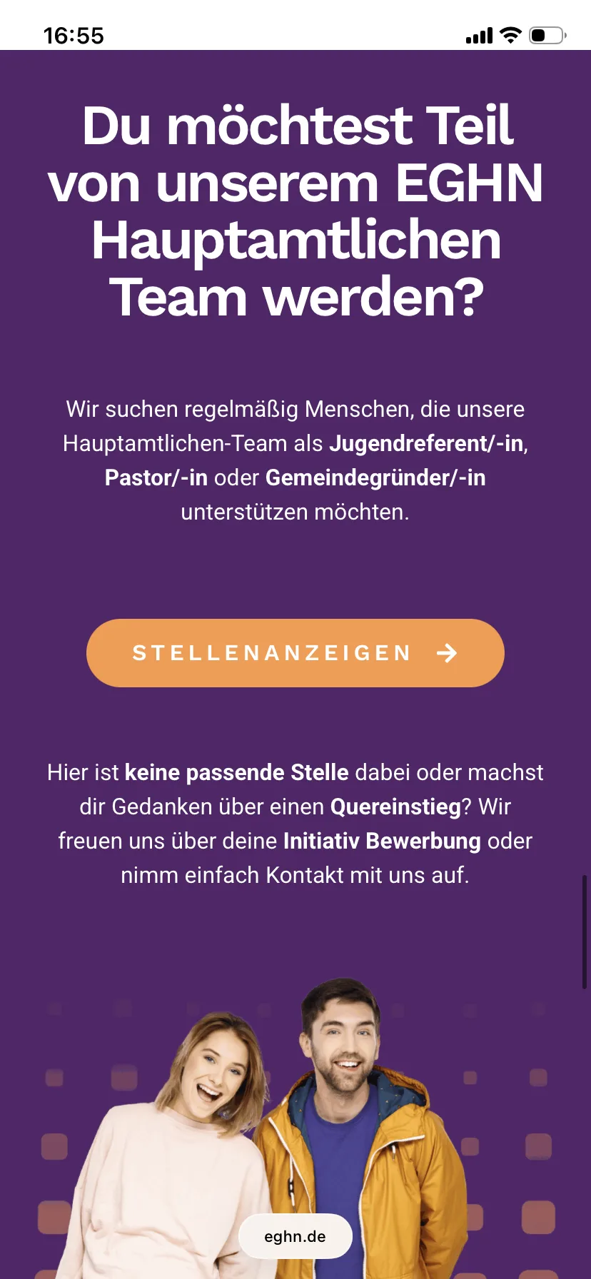 Stellenangebote – Ansicht Mobil